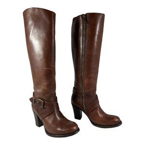 Frye Womens Julia 77435 Brown Leather Zipper Equestrian Riding Boots Size 7 B